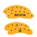 Picture of MGP 4 Caliper Covers Engraved Front & Rear Mopar Yellow Finish Black Char 2004 Jeep Wrangler