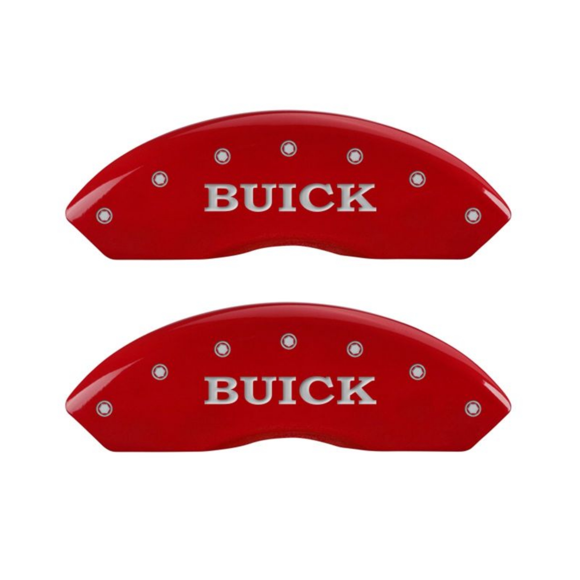Picture of MGP 4 Caliper Covers Engraved Front Buick Rear Red Finish Silver Char 2018 Buick Envision