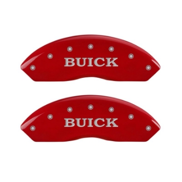 Picture of MGP 4 Caliper Covers Engraved Front Buick Rear Red Finish Silver Char 2018 Buick Envision