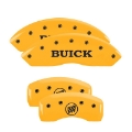 Picture of MGP 4 Caliper Covers Engraved Front Buick Rear Yellow Finish Black Char 2018 Buick Envision