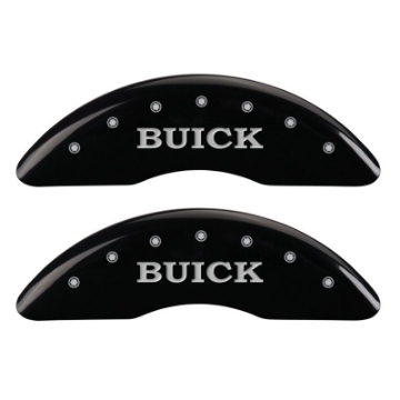 Picture of MGP 4 Caliper Covers Engraved Front Buick Rear Black Finish Silver Char 2016 Buick Regal