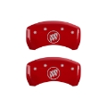 Picture of MGP 4 Caliper Covers Engraved Front Buick Rear Buick Shield Red Finish Silver Char 2015 Buick Regal