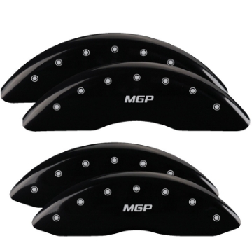 Picture of MGP 4 Caliper Covers Engraved Front & Rear MGP Black Finish Silver Char 2016 Buick Regal