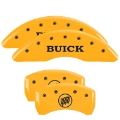 Picture of MGP 4 Caliper Covers Engraved Front Buick Rear Yellow Finish Black Char 2018 Buick Enclave