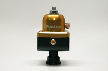 Picture of Fuelab 555 High Pressure Adjustable FPR Blocking 25-65 PSI 1 -8AN In 2 -8AN Out - Gold