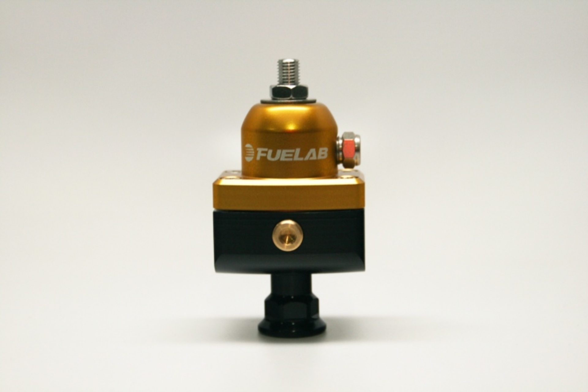 Picture of Fuelab 575 Carb Adjustable Mini FPR Blocking 10-25 PSI 1 -6AN In 2 -6AN Out - Gold