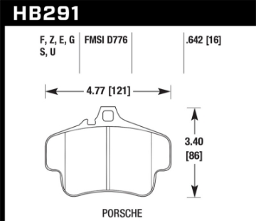 Picture of Hawk Porsche GT3 DTC-60 Race Rear Brake Pads