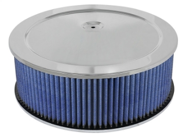 Picture of aFe MagnumFLOW Air Filters Round Racing P5R A-F Chrome Assy 14x5: Blk-Blue E-M