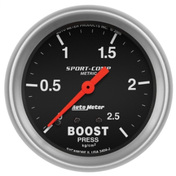 Picture of Autometer Sport-Comp 66-7mm METRIC 0-4kg-Cm2 Mechanical Boost Gauge