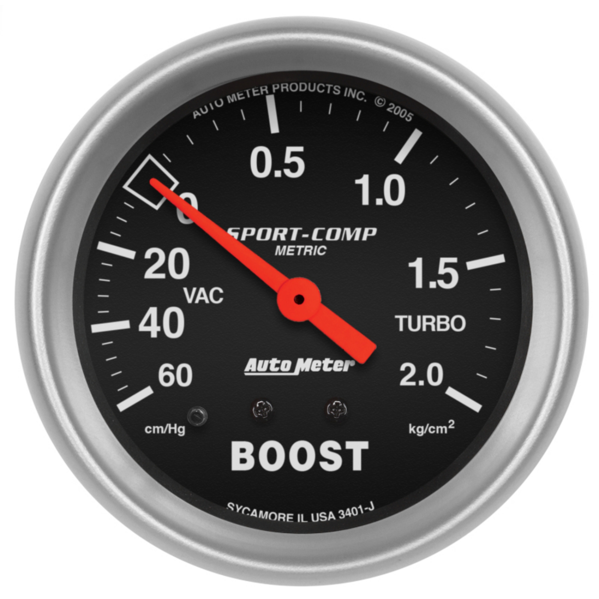 Picture of Autometer Sport-Comp 66-7mm METRIC 60 cm-Hg-2-0 Kg-Cm2 Mechanical Vacuum-Boost Gauge