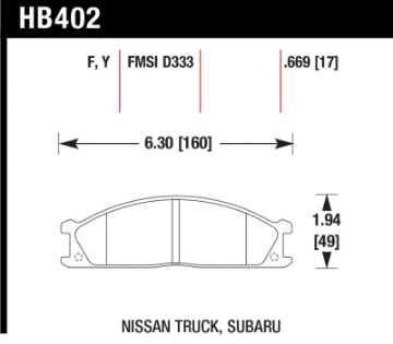 Picture of Hawk 87-05 Nissan Pathfinder Various - 86-97 PickUp D21 Various HPS Street Front Brake Pads