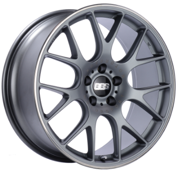 Picture of BBS CH-R 20x9 5x112 ET25 Satin Titanium Polished Rim Protector Wheel -82mm PFS-Clip Required