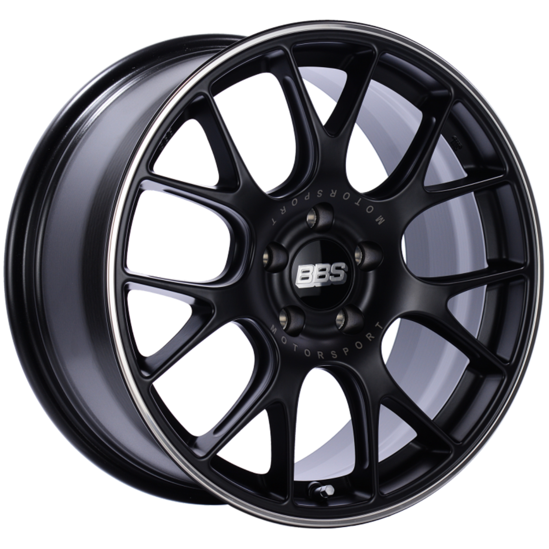 Picture of BBS CH-R 18x9 5x120 ET44 Satin Black Polished Rim Protector Wheel -82mm PFS-Clip Required