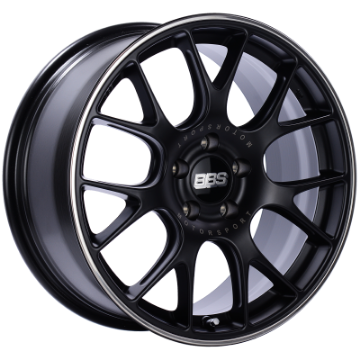 Picture of BBS CH-R 18x9 5x120 ET44 Satin Black Polished Rim Protector Wheel -82mm PFS-Clip Required