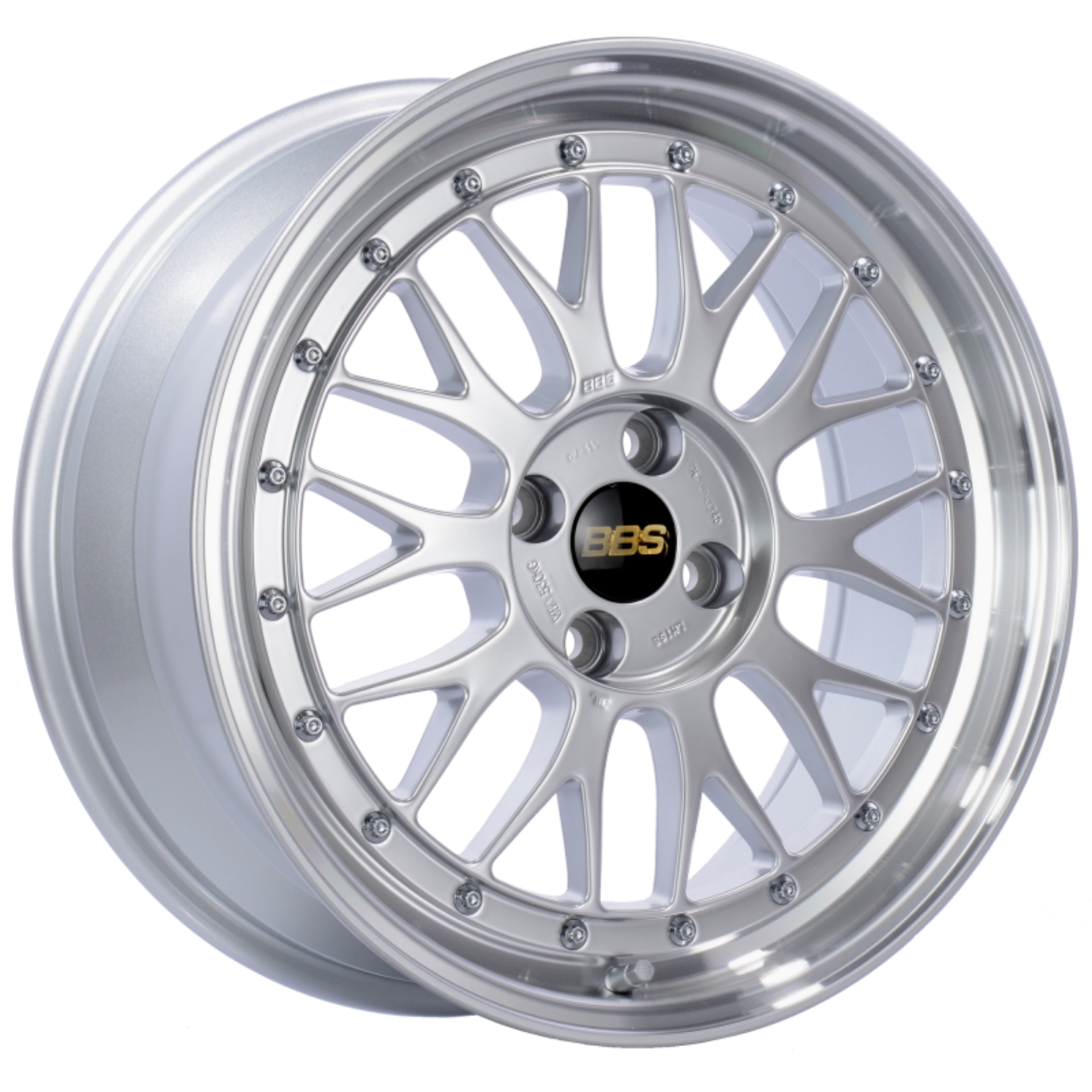 Picture of BBS LM 17x7-5 4x100 ET40 Diamond Silver Center Diamond Cut Lip Wheel -70mm PFS-Clip Required