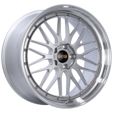 Picture of BBS LM 21x10 5x120 ET38 Diamond Silver Center Diamond Cut Lip Wheel -82mm PFS-Clip Required