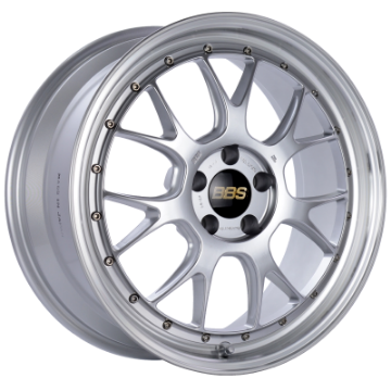 Picture of BBS LM-R 19x8-5 5x112 ET38 Diamond Silver Center Diamond Cut Lip Wheel -82mm PFS-Clip Required