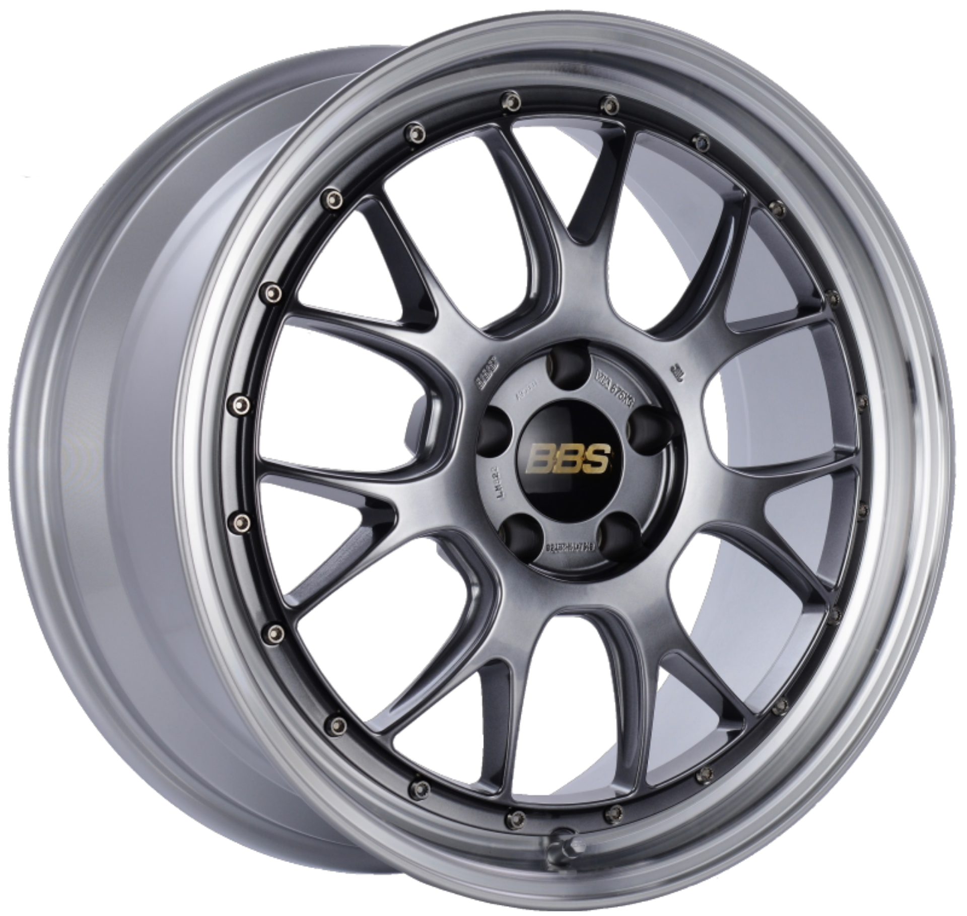 Picture of BBS LM-R 19x8-5 5x112 ET38 Diamond Black Center Diamond Cut Lip Wheel -82mm PFS-Clip Required