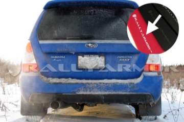Picture of Rally Armor 03-08 Subaru Forester Red UR Mud Flap w- White Logo