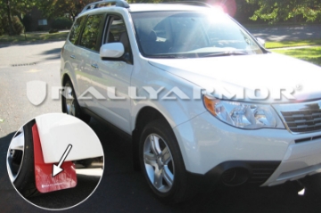 Picture of Rally Armor 09-13 Subaru Forester Red UR Mud Flap w- White Logo