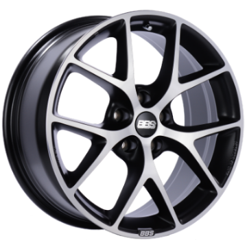 Picture of BBS SR 17x8 5x112 ET42 Satin Black Diamond Cut Face Wheel -82mm PFS-Clip Required