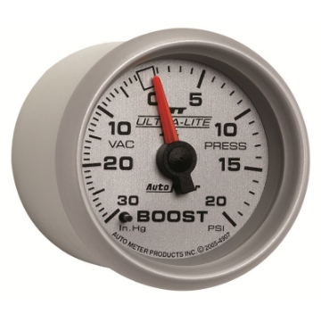 Picture of Autometer Ultra-Lite II 52mm 30 in Hg-20 psi Mechanical Boost-Vacuum Gauge