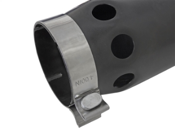 Picture of aFe Power Intercooled Tip Stainless Steel - Black 4in In x 5in Out x 12in L Bolt-On