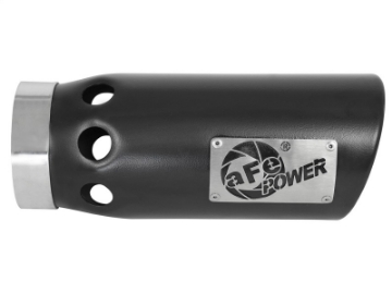 Picture of aFe Power Intercooled Tip Stainless Steel - Black 4in In x 5in Out x 12in L Bolt-On