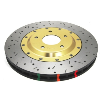 Picture of DBA 05-12 Corvette C6 w-Z06 pkg Front Drilled & Slotted 5000 Series 2 Piece Rotor Assembled w- Gold