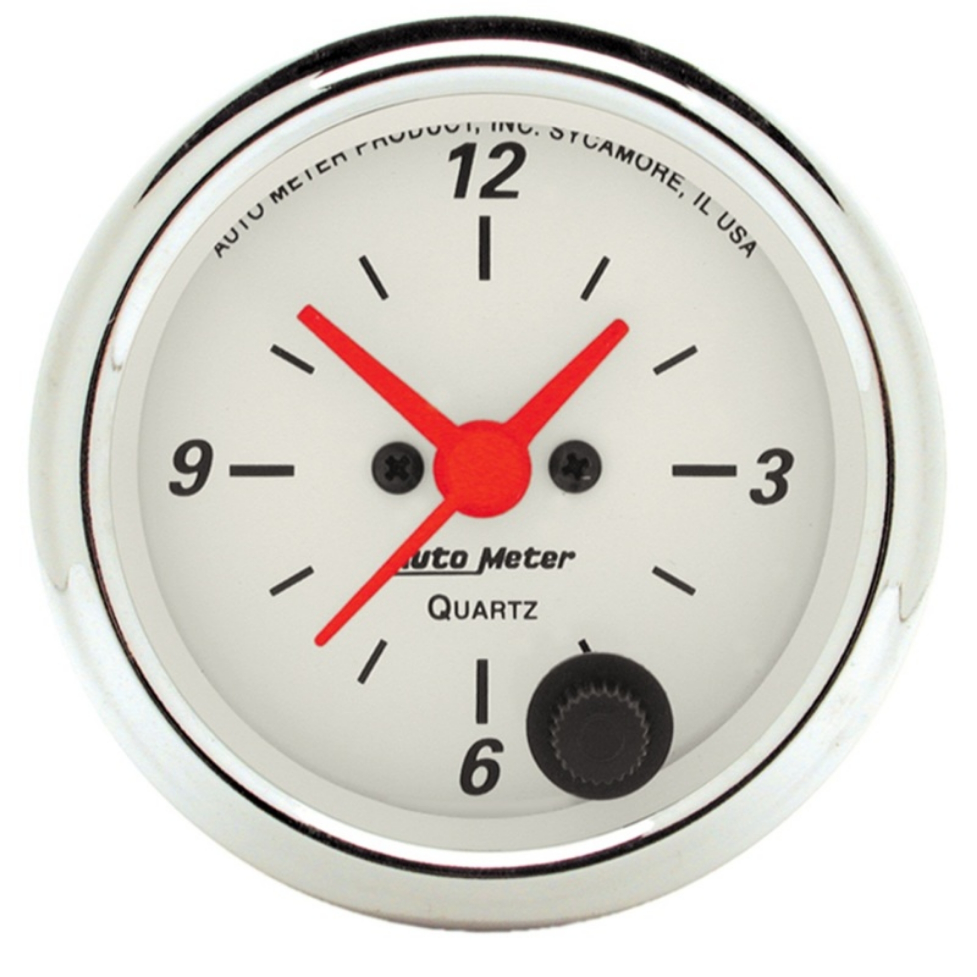Picture of Autometer Arctic White 2-1-6in 12 Hour Analog Clock Gauge