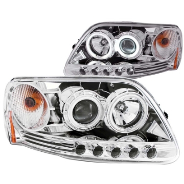 Picture of ANZO 1997-5-2003 Ford F-150 Projector Headlights w- Halo Chrome 1pc