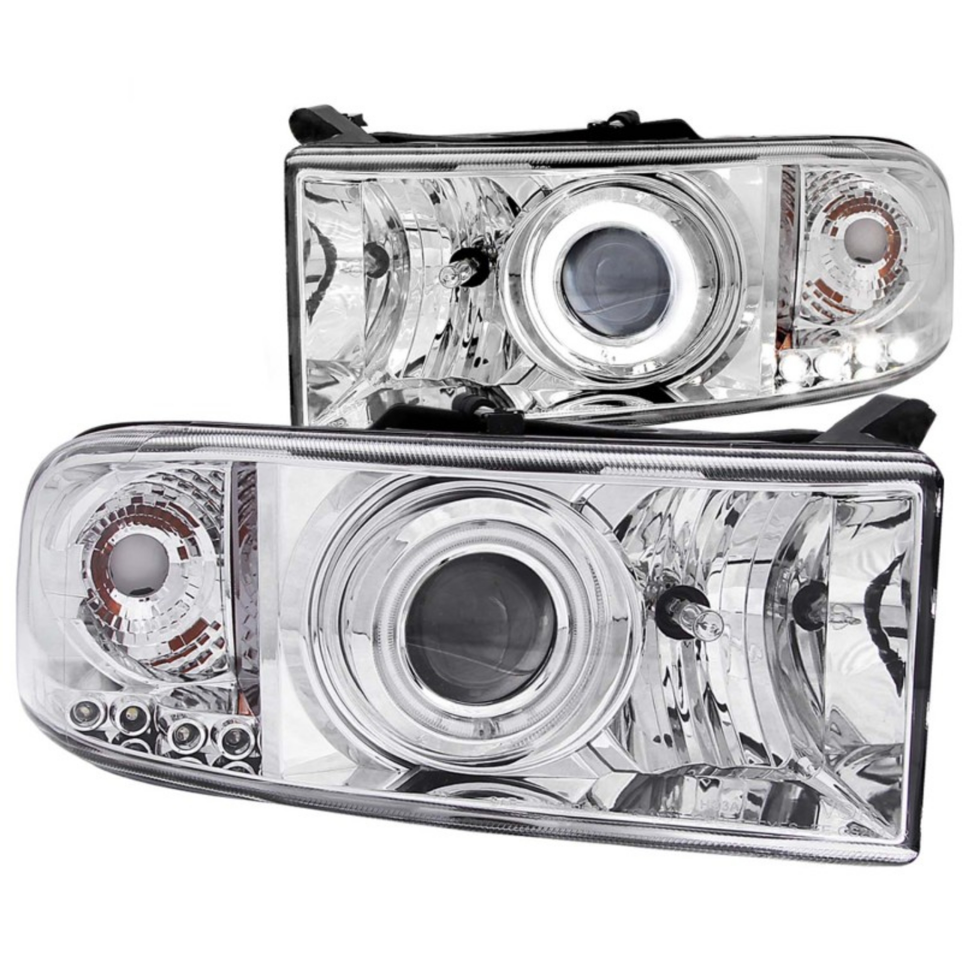 Picture of ANZO 1994-2001 Dodge Ram Projector Headlights w- Halo Chrome