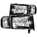 Picture of ANZO 1994-2001 Dodge Ram Crystal Headlights Black