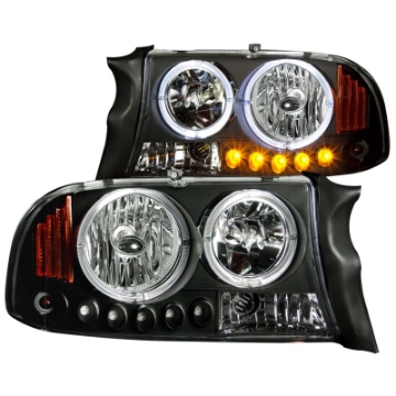 Picture of ANZO 1997-2004 Dodge Dakota Crystal Headlights Black 1pc
