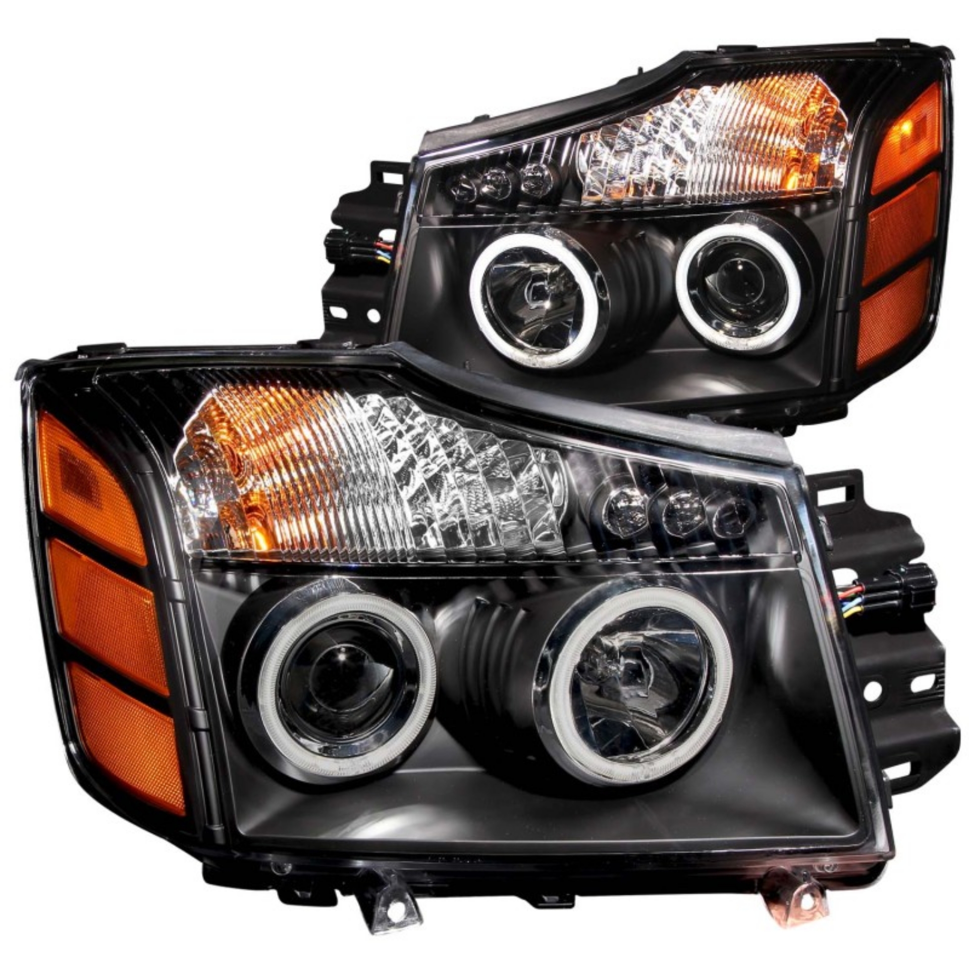 Picture of ANZO 2004-2007 Nissan Armada Projector Headlights w- Halo Black CCFL