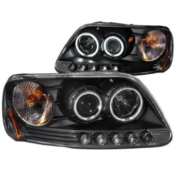 Picture of ANZO 1997-2003 Ford F-150 Projector Headlights w- Halo Black CCFL