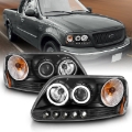 Picture of ANZO 1997-2003 Ford F-150 Projector Headlights w- Halo Black CCFL