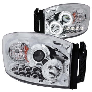 Picture of ANZO 2006-2008 Dodge Ram 1500 Projector Headlights w- Halo Chrome CCFL