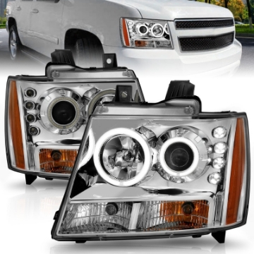 Picture of ANZO 2007-2013 Chevrolet Avalanche Projector Headlights w- Halo Chrome