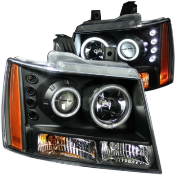 Picture of ANZO 2007-2013 Chevrolet Avalanche Projector Headlights w- Halo Black CCFL