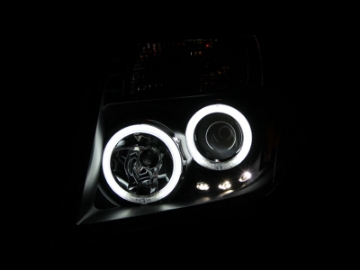 Picture of ANZO 2005-2008 Nissan Frontier Projector Headlights w- Halo Black