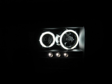 Picture of ANZO 2005-2007 Ford Excursion Projector Headlights w- Halo Black w- LED Strip CCFL 1pc