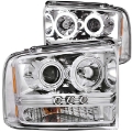 Picture of ANZO 2005-2007 Ford Excursion Projector Headlights w- Halo Chrome w- LED Strip CCFL 1pc