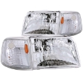 Picture of ANZO 1993-1997 Ford Ranger Crystal Headlights Chrome w- Corner Lights 2pc