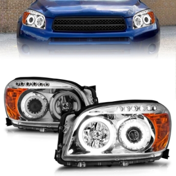 Picture of ANZO 2006-2008 Toyota Rav4 Projector Headlights w- Halo Chrome CCFL