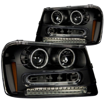 Picture of ANZO 2002-2009 Chevrolet Trailblazer Projector Headlights w- Halo Black