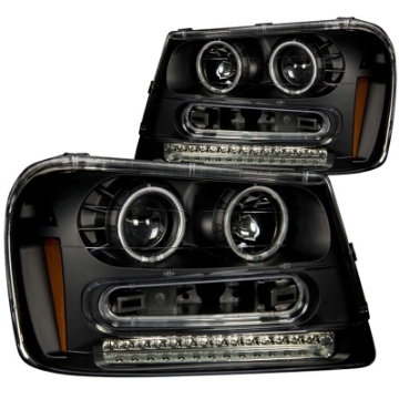 Picture of ANZO 2002-2009 Chevrolet Trailblazer Projector Headlights w- Halo Black
