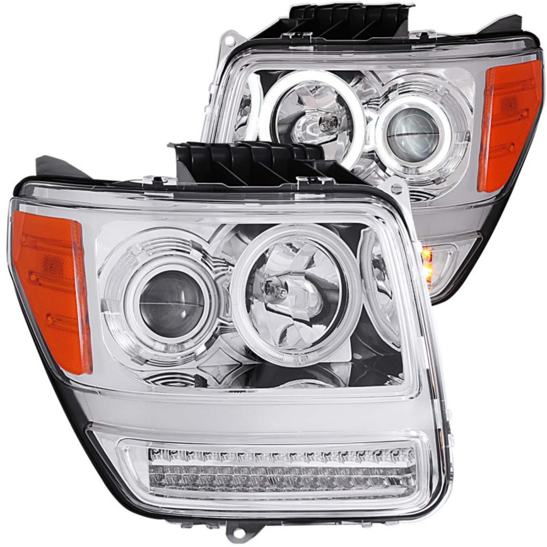 Picture of ANZO 2007-2012 Dodge Nitro Projector Headlights w- Halo Chrome CCFL G2