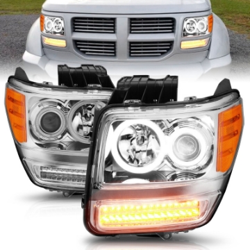 Picture of ANZO 2007-2012 Dodge Nitro Projector Headlights w- Halo Chrome CCFL G2