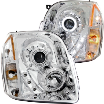 Picture of ANZO 2007-2014 GMC Yukon Projector Headlights w- Halo Chrome CCFL